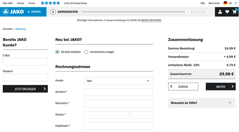 jako gutschein anwenden