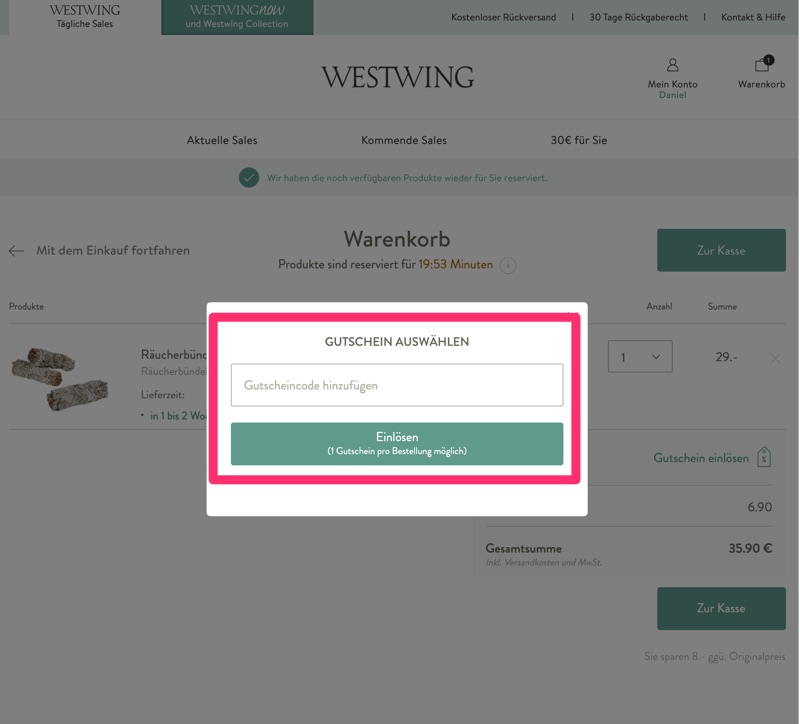 westwing gutschein anwenden