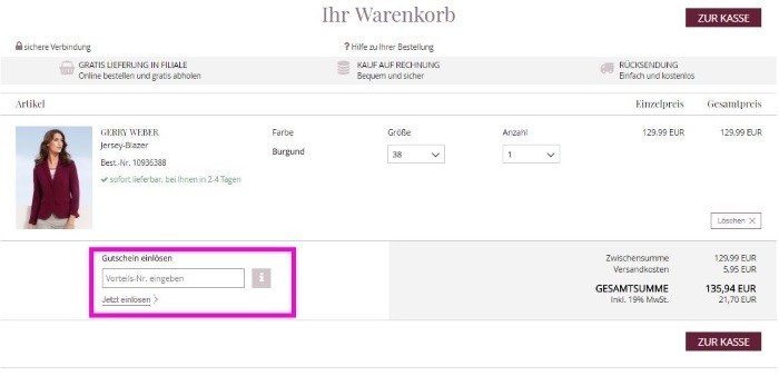 Peter Hahn Gutschein einloesen