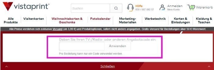vistaprint gutschein anwenden