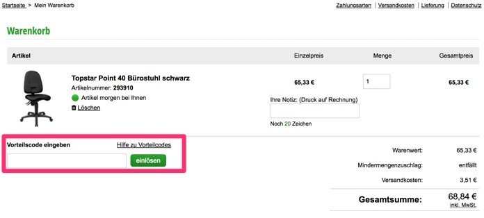 bueroshop24 gutschein anwenden