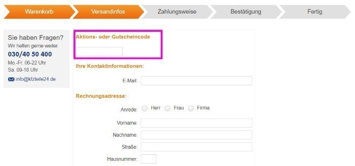 kfzteile24 gutschein einloesen