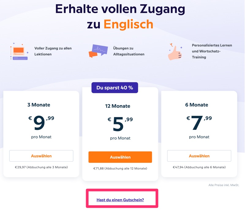 babbel gutschein einloesen