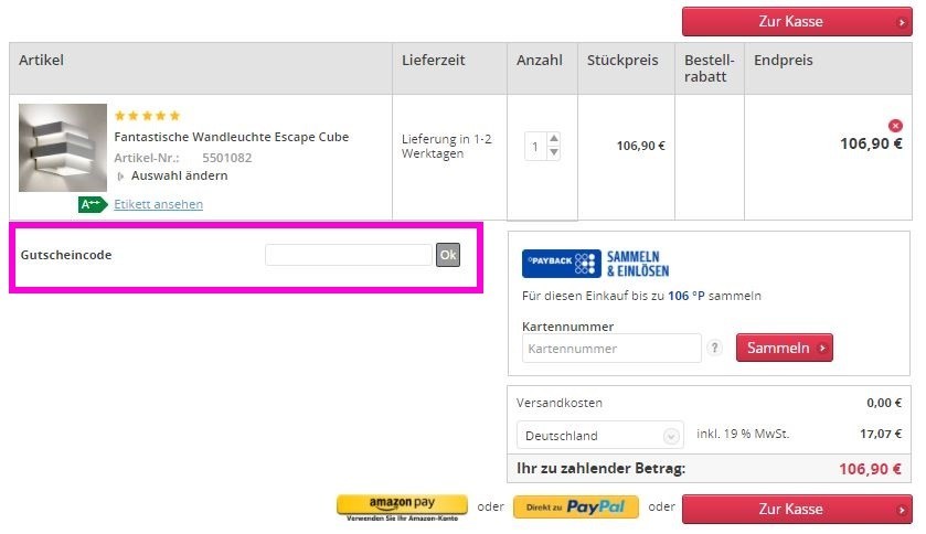 lampenwelt gutschein einloesen